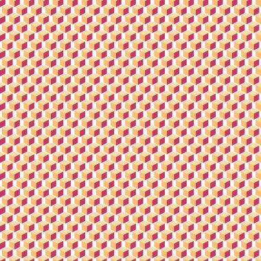 Geometrik 3d dikişsiz turuncu küp şekilleri beyaz sırt üzerinde