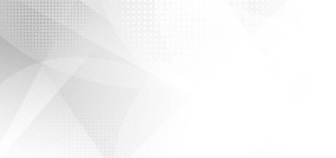 Soyut beyaz ve gri geometrik parlaklık ve yarım ton efektli katman element arka planı. Vektör illüstrasyonu
