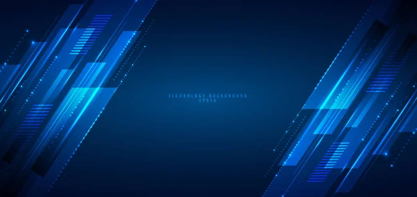 Abstract Banner Web Design Sjabloon Blauwe Geometrische Lijnen Overlappende Laag — Stockvector