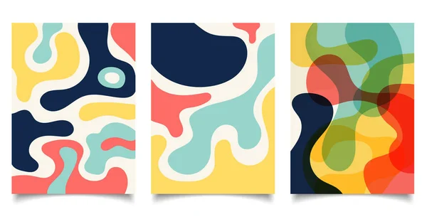 Broşür seti, organik şekiller dizayn arka planı. Asgari düzeyde. Vektör illüstrasyonu