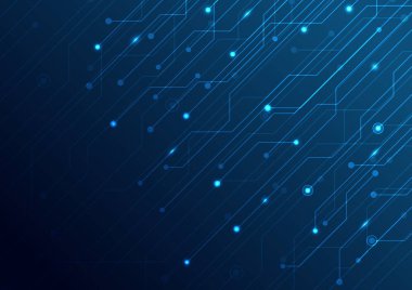 Soyut iş teknolojisi yapı devresi mavi arka plan. Vektör illüstrasyonu