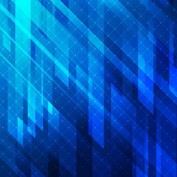 Abstrakter Hintergrund Blau Leuchtende Lichter Geometrische Streifen Mit Linienraster Vektorillustration — Stockvektor