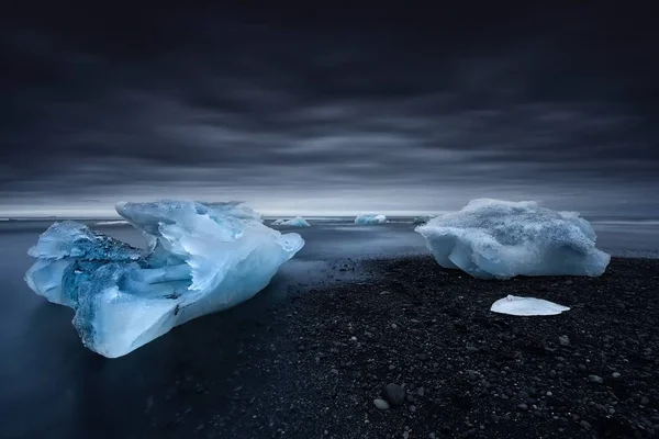 Buz Jokulsarlon Kumsalda Hornafjordur Zlanda — Stok fotoğraf