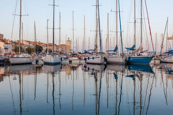 Scenic View Boats Moored Marina Ciotat Cote Azur France — 스톡 사진