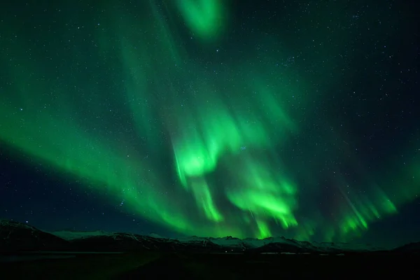 Живописный Вид Северное Сияние Йокулсарлон Исландия — стоковое фото