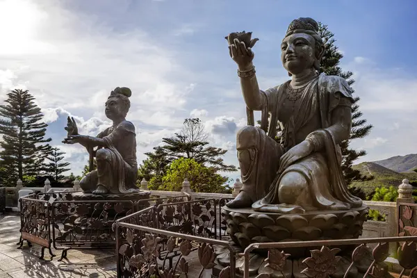 Estatuas Budistas Tian Tan Buddha Ngong Ping Hong Kong China — Foto de Stock