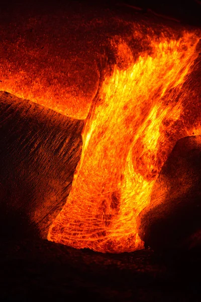 Close Fluxo Lava Uma Montanha Havaí América Eua — Fotografia de Stock