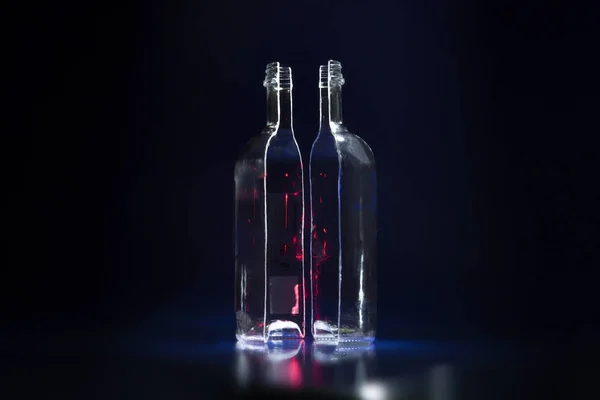 Closeup View Glass Bottle Cut Half — Stock Photo, Image