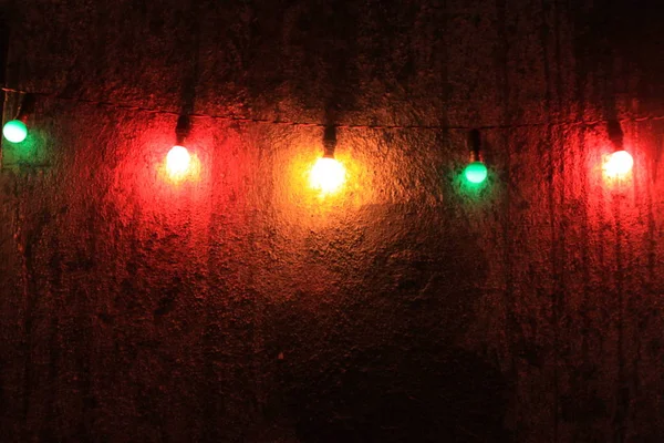 Lumières Colorées Sur Mur — Photo