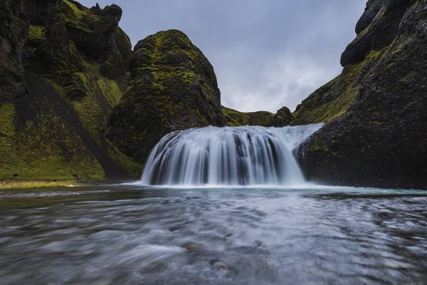 Piękny Widok Wodospad Stjornarfoss Islandia — Zdjęcie stockowe