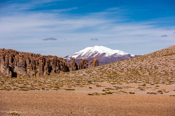 Widok Góry Andy Tara Soli Płaska San Pedro Atacama Antofagasta — Zdjęcie stockowe