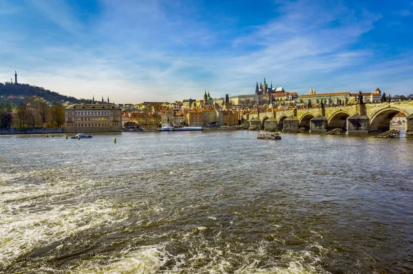 Paysage Urbain Rivière Vltava Prague République Tchèque — Photo