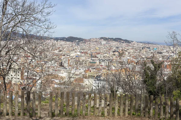 Vista General Ciudad Desde Mirador Del Parque Montjuic Barcelona España — Foto de Stock