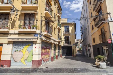Cadde görünümü, şehir merkezi Valencia.Spain.