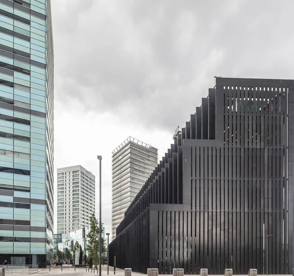 Edifícios Modernos Área Negócios Praça Europa Hospitalet Llobregat Catalunha Espanha — Fotografia de Stock