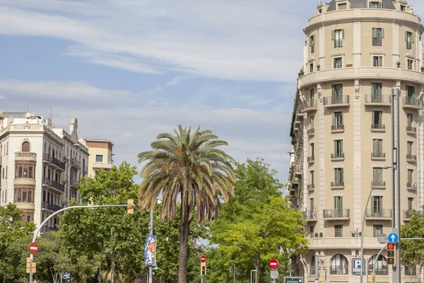 Cadde Görünümü Klasik Binalar Şehir Merkezi Barcelona — Stok fotoğraf
