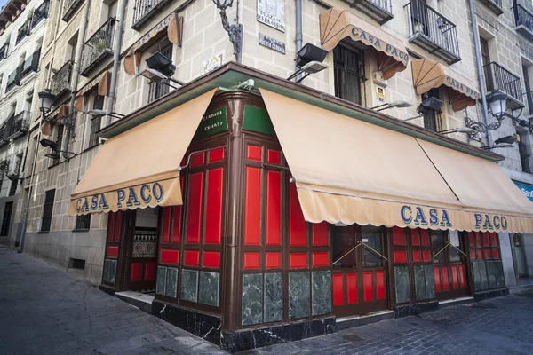 Edificio Fachada Exterior Restaurante Casa Paco Desde 1933 Madrid —  Fotos de Stock