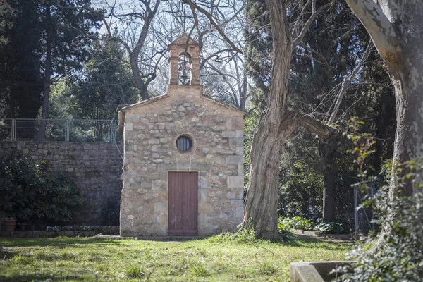 Old Santa Madrona Hermitage Park Montjuic Barcelona Spain — Zdjęcie stockowe