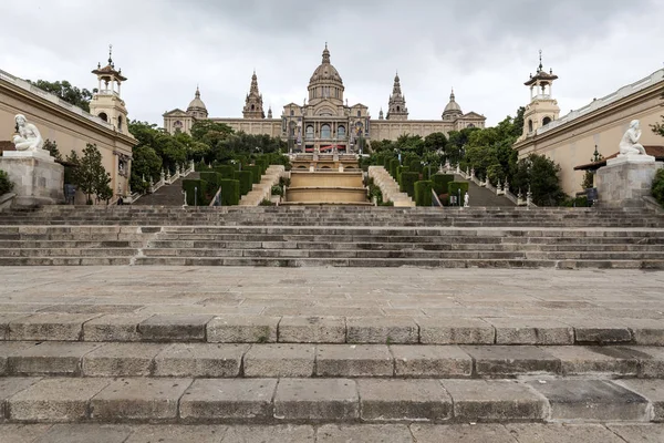 Monumento Histórico Palacio Nacional Museo Parque Montjuico Barcelona España —  Fotos de Stock