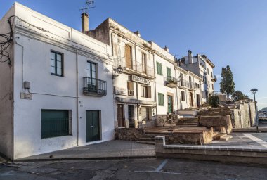 Köy manzaralı, Sant Feliu de Guixols, Costa Brava. İspanya.