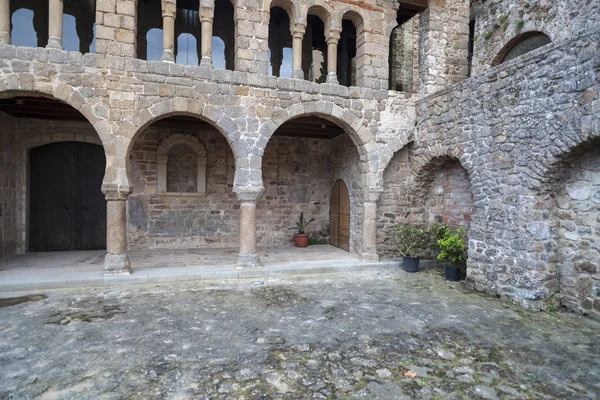 Monastero Benedettino Stile Romanico Architettura Medievale Sant Feliu Guixols Catalogna — Foto Stock