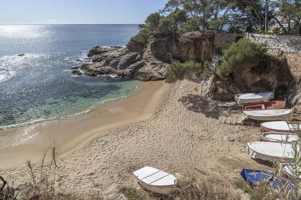 Mediterranean Beach Costa Brava Platja Aro Catalonia Spain — стоковое фото