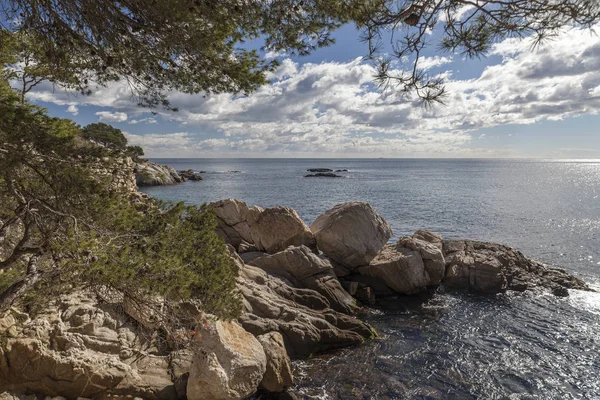 Морской Пейзаж Costa Brava Platja Aro Catalonia Spain — стоковое фото