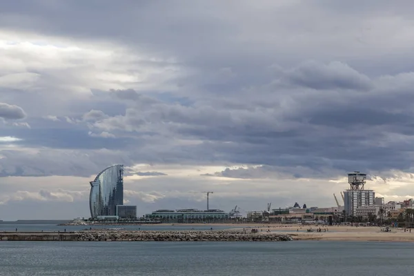 Kust Van Barcelona Middellandse Zee Iconische Stad Bouwen Hotel Hotel — Stockfoto