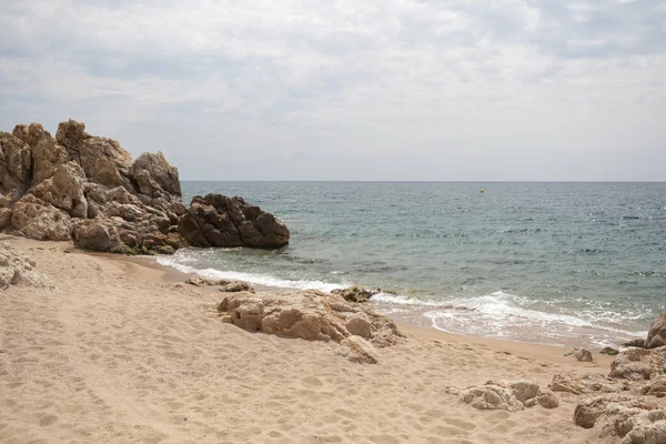 Playa Mediterránea Calella Mar Región Del Maresme Provincia Barcelona Cataluña — Foto de Stock