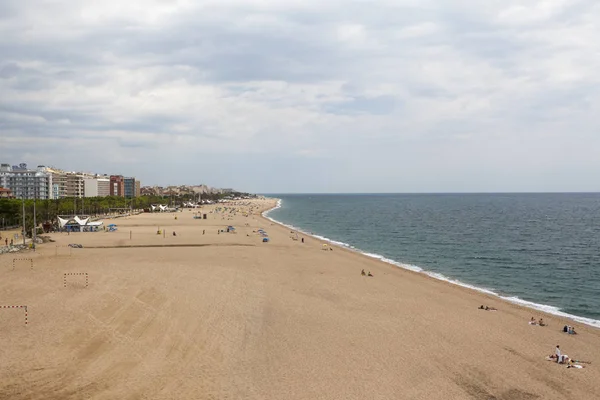 Playa Mediterránea Calella Mar Región Del Maresme Provincia Barcelona Cataluña —  Fotos de Stock