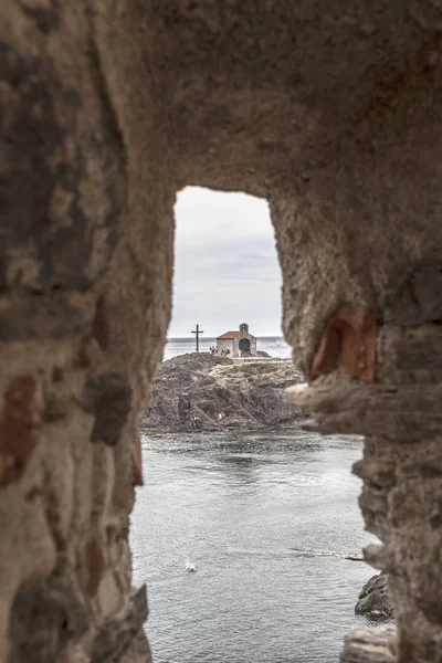 Edificio Religioso Capilla Santa Vincent Visto Través Del Agujero Una — Foto de Stock