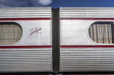  Demiryolu Müzesi ben la Geltru, il Barselona Vilanova eğitiyor. İspanya.