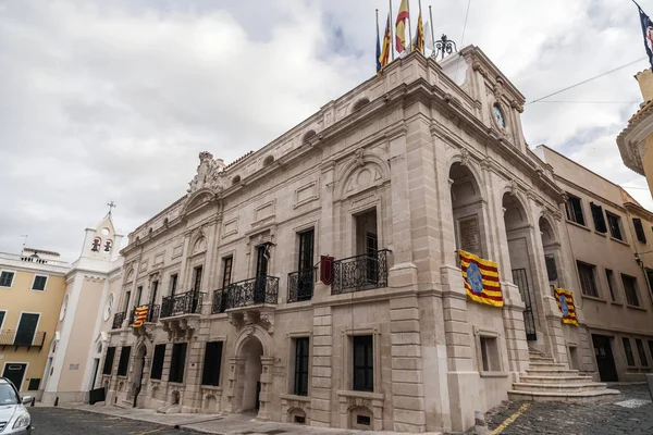  Belediye Binası, Barok tarzı bina, bağlantı noktası Mahon.Balearic Islands,Menorca.Spain.