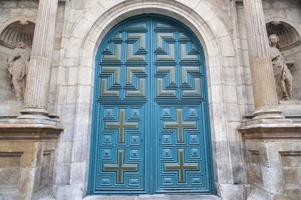 Художнє Церковного Двері Під Їзду Valladolid Spain — стокове фото