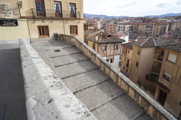 Starověké Ulice Historickém Centru Segovia Castilla Leon Spain — Stock fotografie