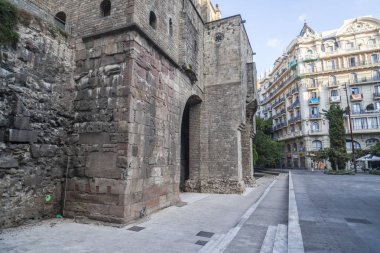 Gotik Semti, Ortaçağ surlarının Barcelona.Spain kare.