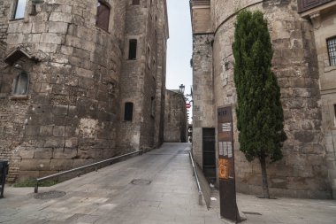 Barcelona.Spain Gotik çeyreğinde Katedral Meydanı.
