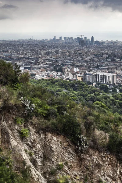 Vista General Ciudad Desde Mirador Montaña Collserola Barcelona — Foto de Stock