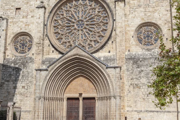 Mosteiro Sant Cugat Antiga Abadia Beneditina Catalunha Espanha — Fotografia de Stock