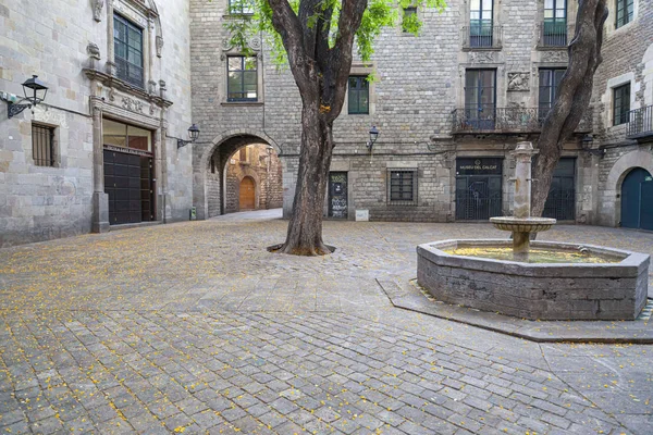 Барселона, Сан-Фелип Фабрегас, маленькая площадь в Готическом квартале . — стоковое фото