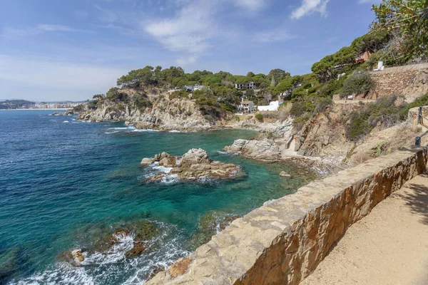 Pěšina, Cami De Ronda, Lloret de Mar, Costa Brava, Katalánsko, Španělsko. Stock Snímky