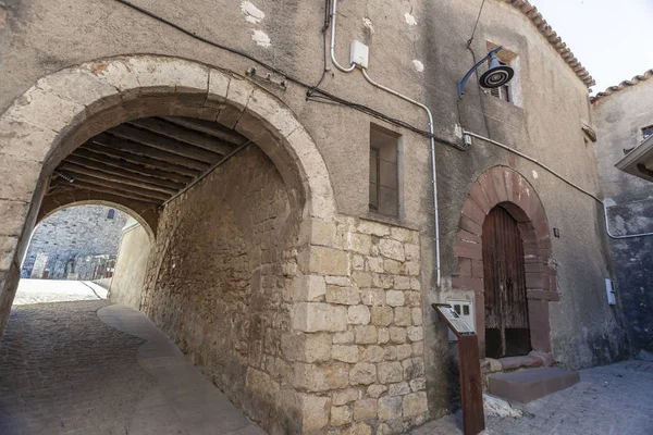 Ancient Street village view. El Papiol, Catalonia, Spain.