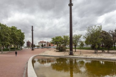 Public park, garden, Parc de la Maquinista, Sant Andreu district, Barcelona, Catalonia, Spain.