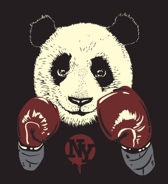 Panda boks eldiven, el çekilmiş ayı