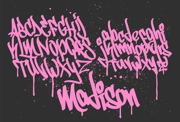 İşaretleyici Graffiti Yazı Tipi el yazısıyla yazılmış Typography vektör çizimi