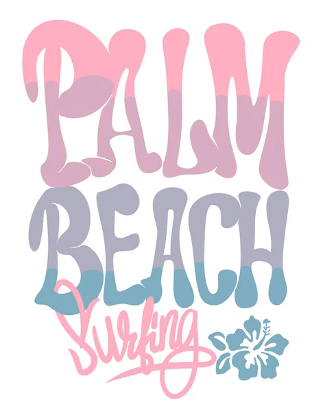 Palm Beach California Camiseta vector gráfico ilustración — Archivo Imágenes Vectoriales