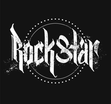 Star Gotik tarzı yazı yazdırma ile grunge rock