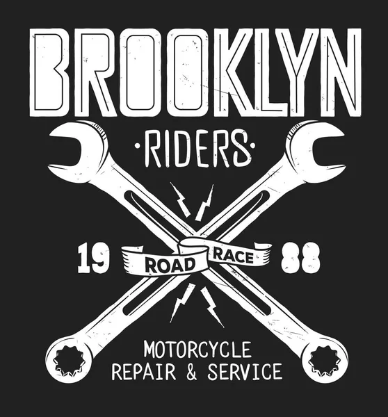 Brooklyn Repair Service Vintage Shirt Print Design Graphics — Stock Vector