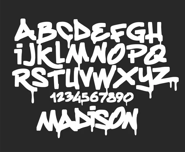 Marker Graffiti Font, handgeschriebene Typografie-Vektorillustration. — Stockvektor