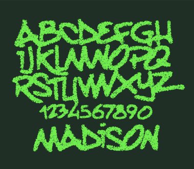 Dizaynınız için Grunge Alfabe vektörü ayarlandı